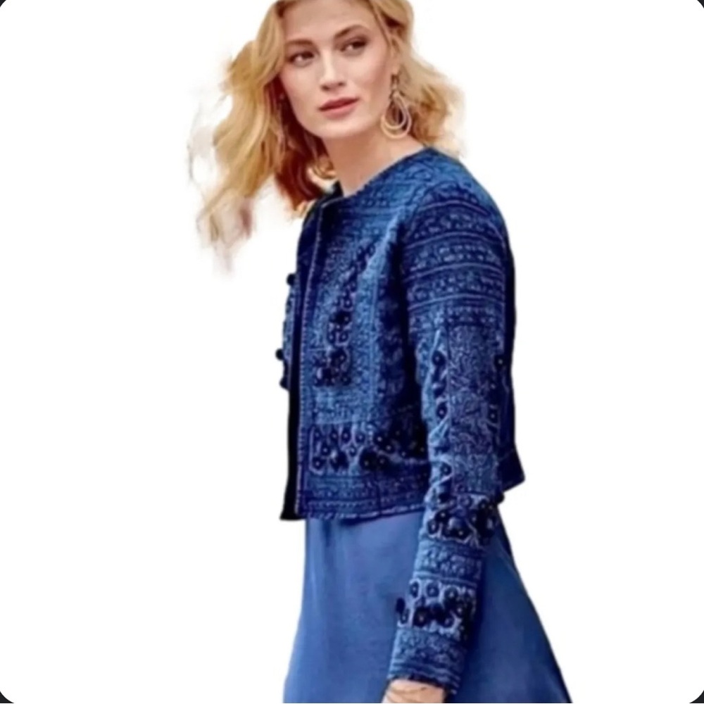 Deep Blue Soft Surroundings Theodora Bolero Jacket